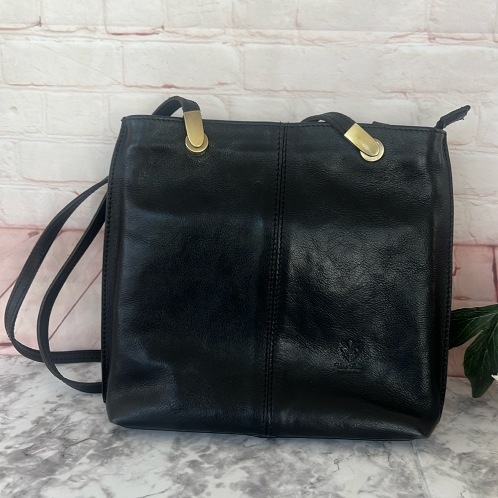 VERA PELLE Convertible backpack/SHOULDER bag genuine black leather made in Italy